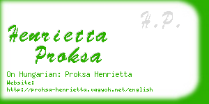 henrietta proksa business card